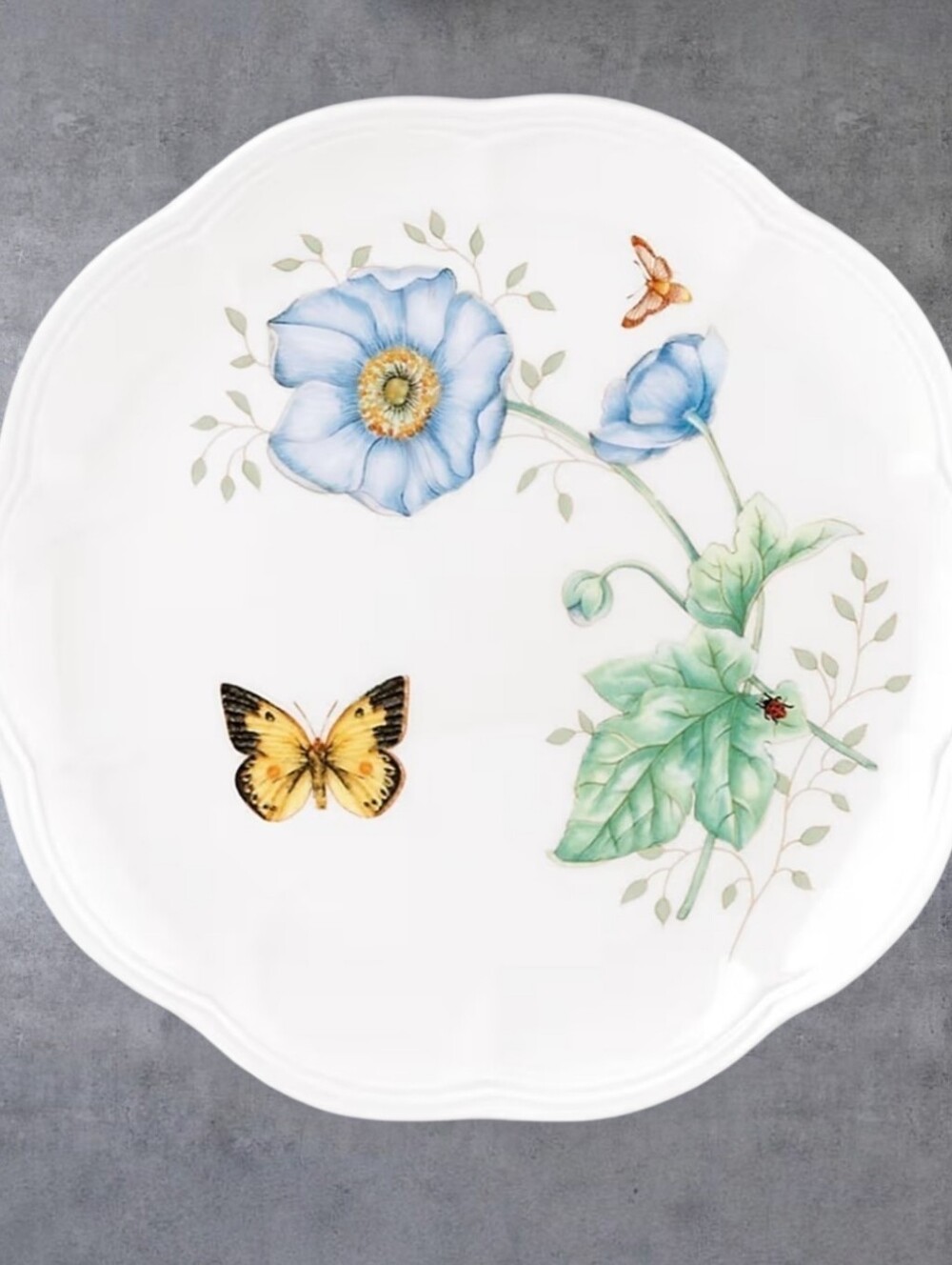 Lenox Butterfly Meadow Floral Lunch Accent Plates, Bee, Ladybug, Set Of 2, EUC - Picture 4 of 7